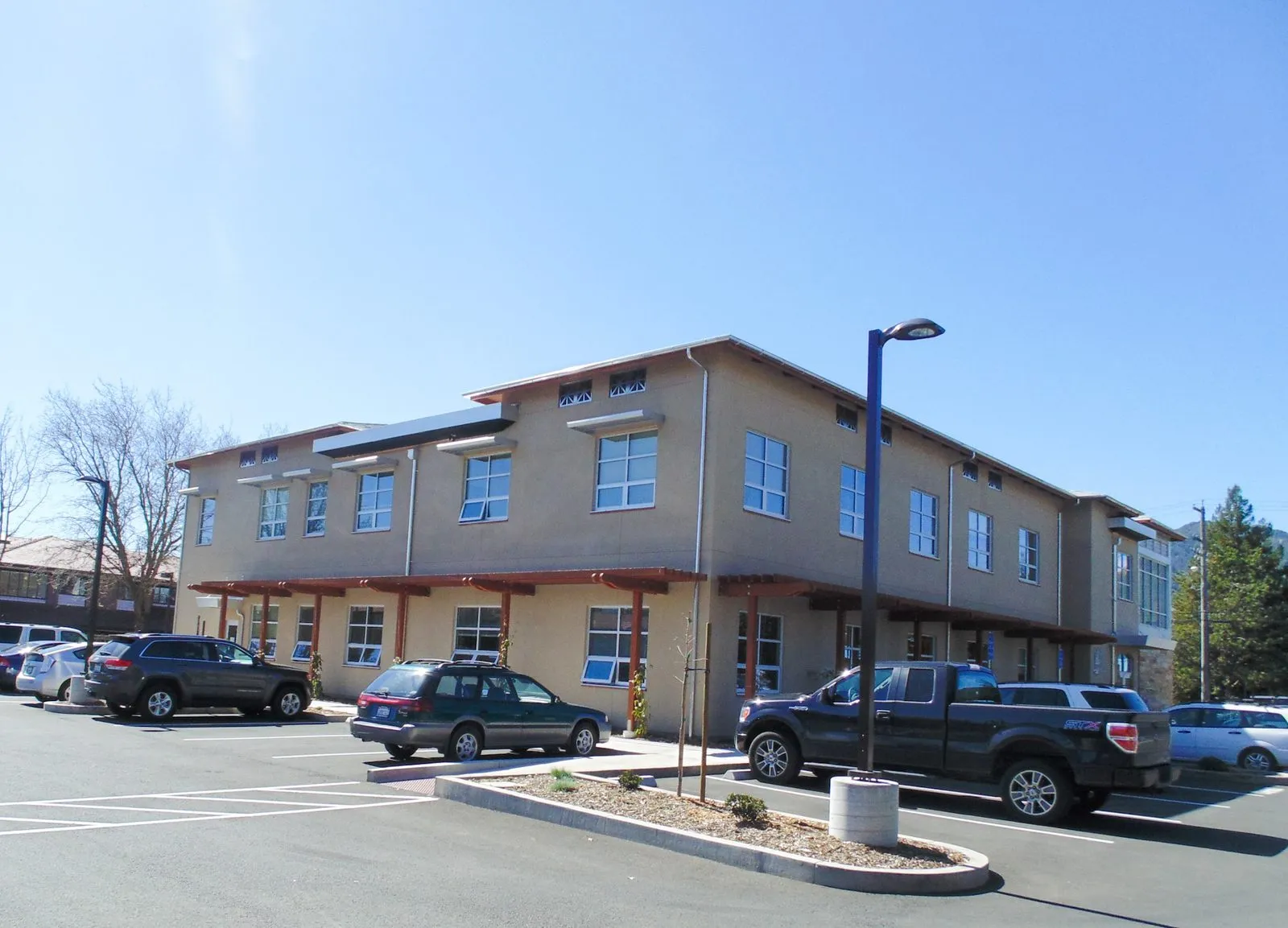 Building from the parking lot